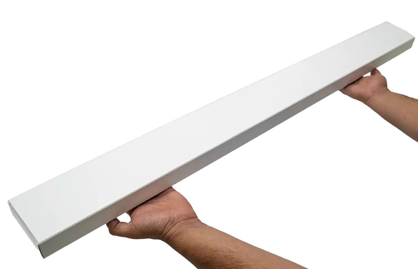 person holding a long narrow box